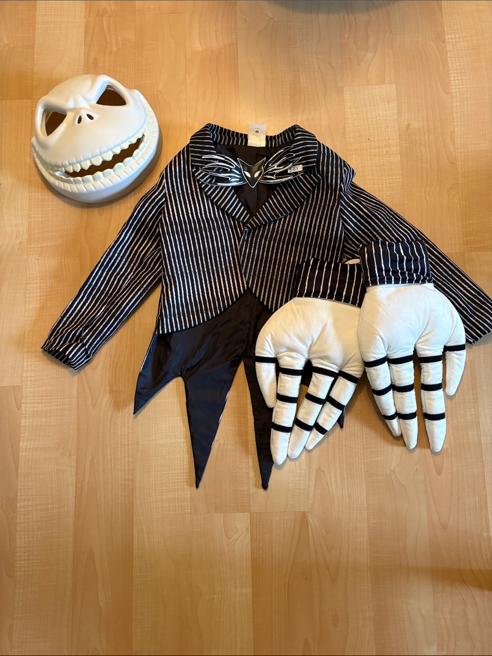 Kids Disney Parks Jack Skellington costume with mask and gloves